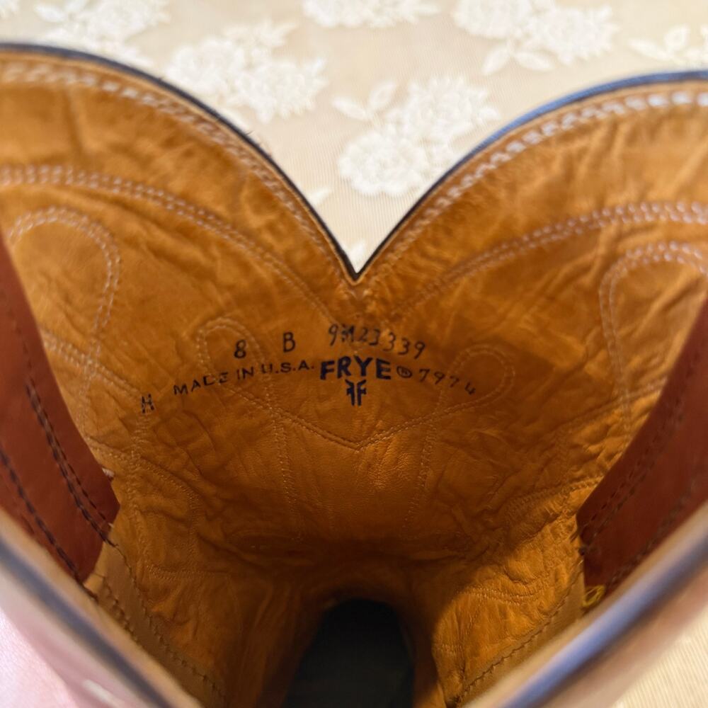 Vintage Frye Brown Leather Western Cowboy Boots Women’s 8 - Picture 5 of 7